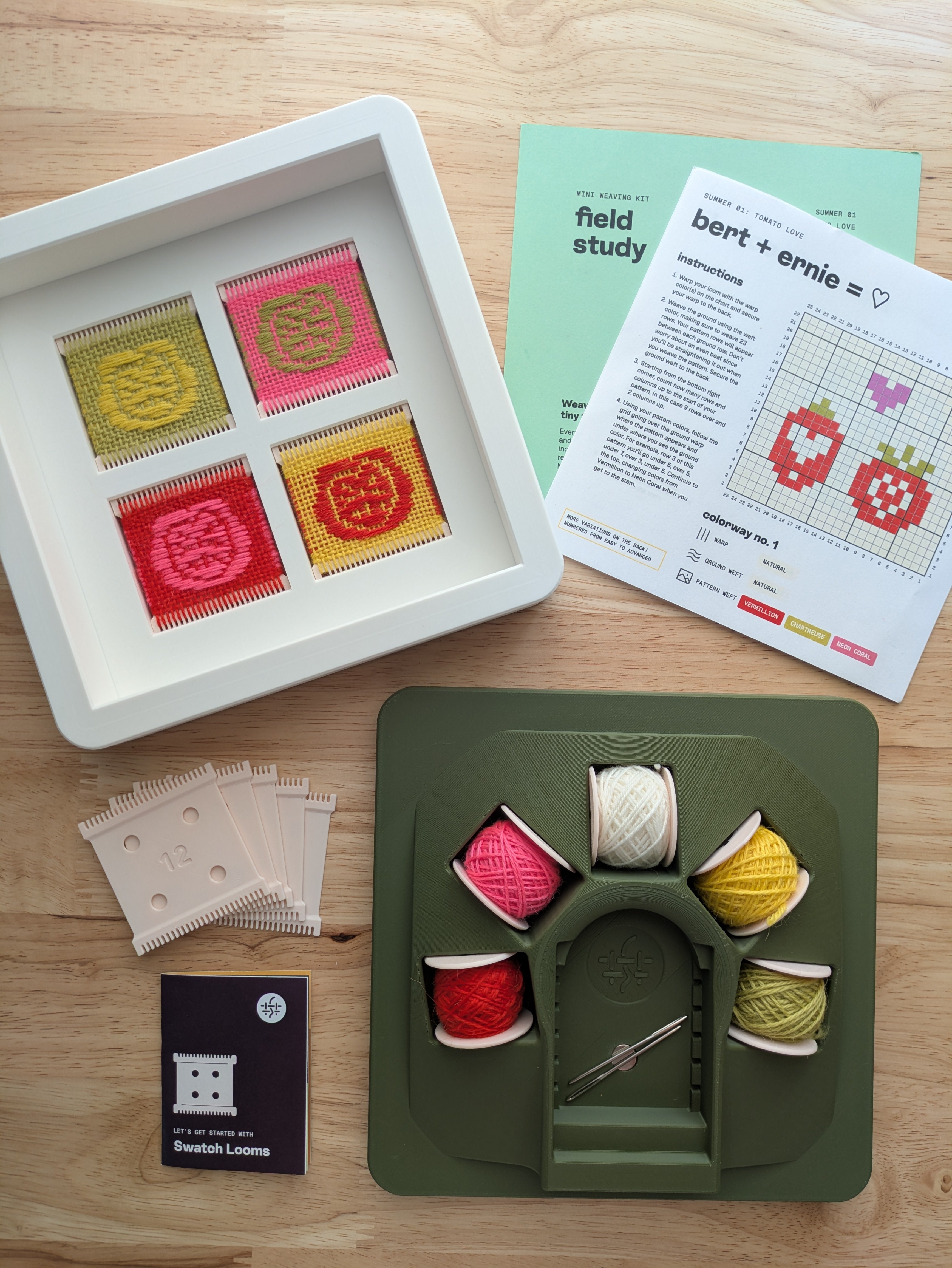 Tomato-Themed Beginner Weaving Kit with Kelbourne Woolens Yarn